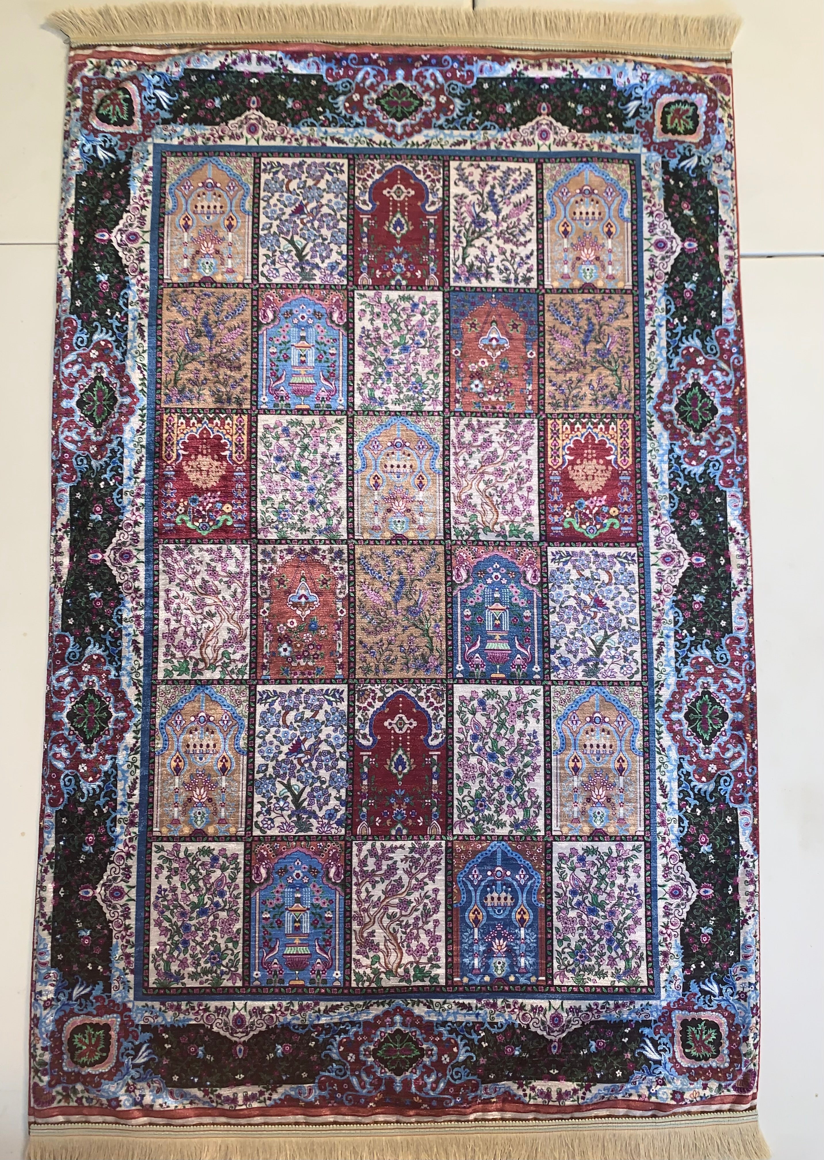 Dark Colored Islamic Double-Coated Ottoman Prayer Rug