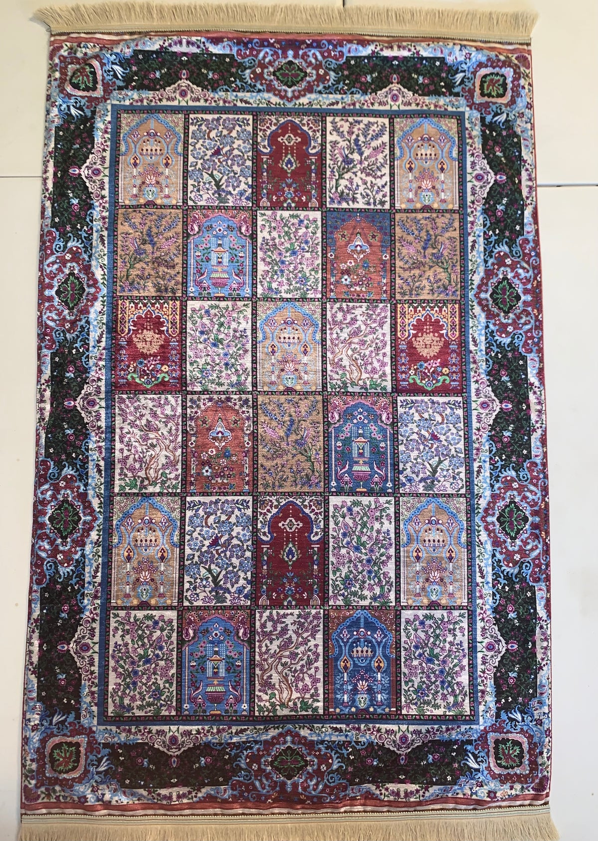 Dark Colored Islamic Double-Coated Ottoman Prayer Rug